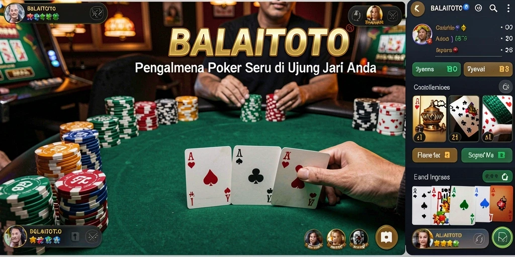 Tampilan permainan poker yang menarik dan interaktif di BALAITOTO.