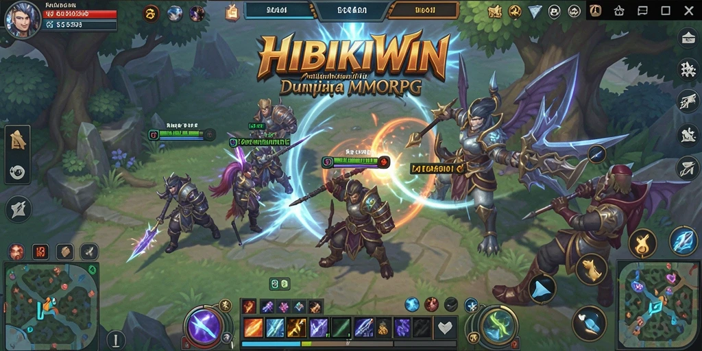 Screenshot HIBIKIWIN menampilkan aksinya dalam pertarungan MMORPG yang mendebarkan.