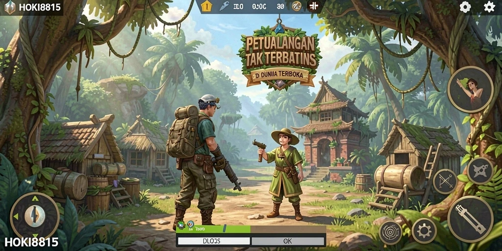 Tampilan gameplay HOKI8815 yang memukau di dunia terbuka.