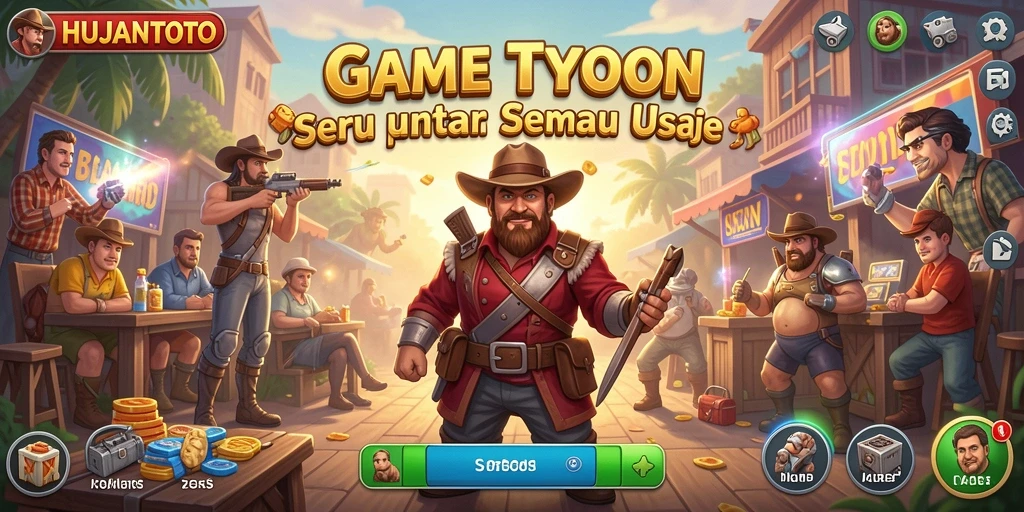 Tampilan gameplay seru dari HUJANTOTO yang penuh strategi Tycoon.