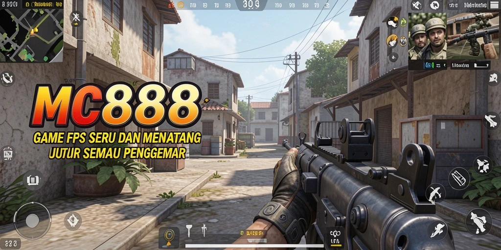 Tangkapan layar gameplay <strong>MC888</strong> menunjukkan aksi tembak-menembak yang seru dan intens.