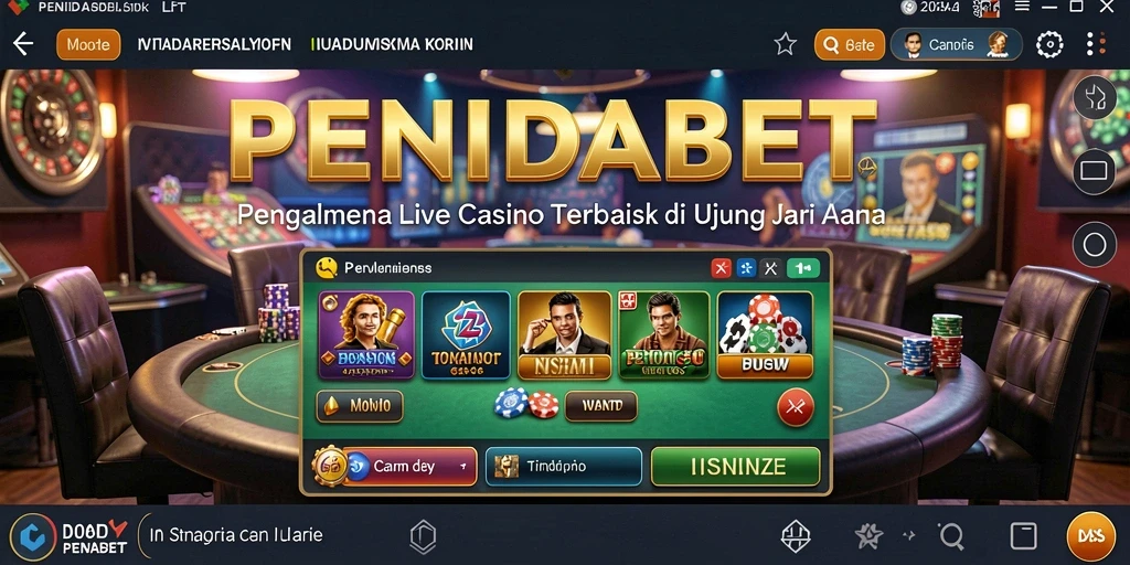 Tampilan gameplay Live Casino seru di PENIDABET.