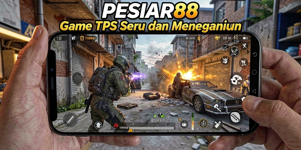 Screenshot PESIAR88 menampilkan aksi pertempuran seru dalam TPS.