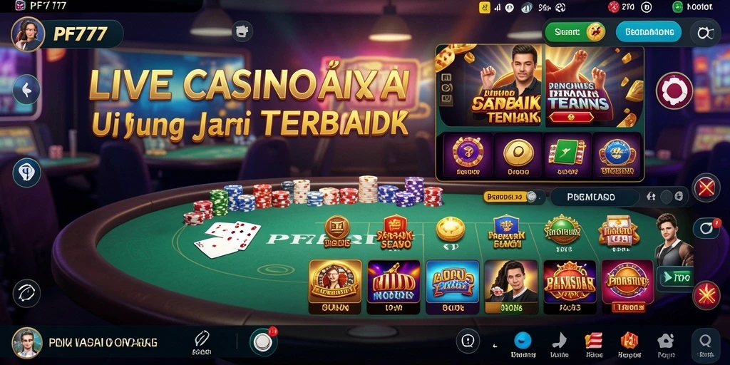 Tampilan menarik gameplay Live Casino di PF777 dengan dealer langsung.