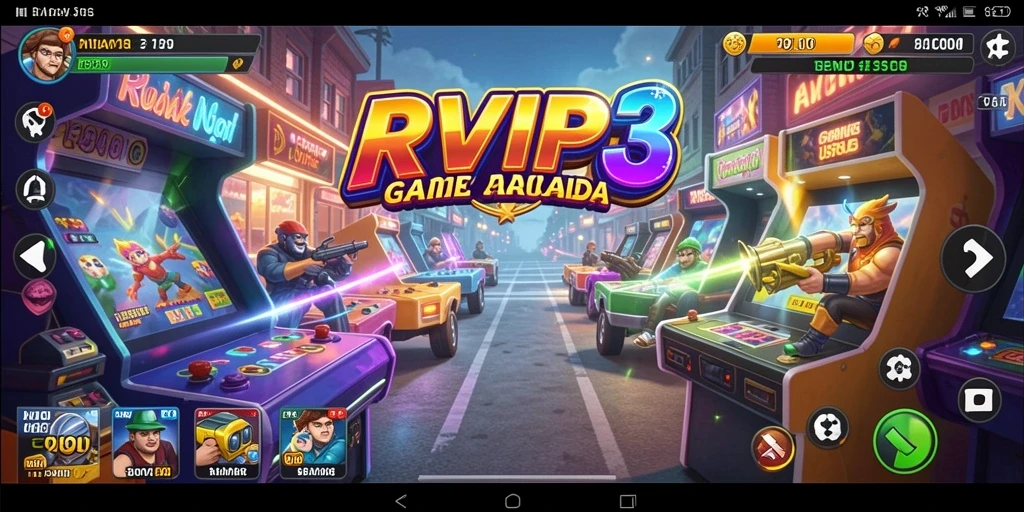 Tampilan gameplay menarik di RVIP3 dengan warna-warni cerah.