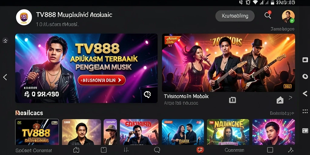 Tampilan menarik dari gameplay aplikasi musik TV888.