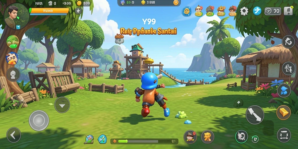 Tampilan gameplay Y89 yang penuh warna dan menyenangkan.